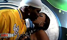 Black goddess bounces natural big boobs on bbc while tittyfucking the monster cock hard