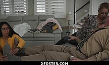 Foster Moms Bond with Petite Teen Through Intense Blowjob Workout!