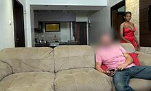 Her ebony ass gets licked before boyfriend's bwc stretches that tight pussy