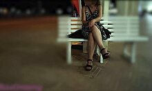 hot teacher flashes wet pussy on crowded public street