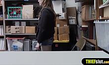 Clueless shoplifter punish-fucked rough doggystyle on CCTV