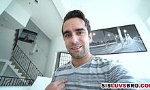 Skinny Teen 18+ Step Sister Deepthroats Pervy Stepbrother's Cock While Spying