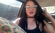 hidden car cam catches doctor pounding fit driver's big clit pussy hard