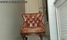 Big Dick Guy Jerks Monster Cock In Bathroom Armchair!