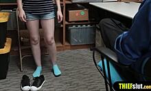 Clueless shoplifter punish-fucked rough doggystyle on CCTV