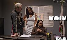 Horny Ebony Babe Rough Threesome Fucked By Monster Cocks