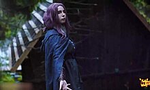 melina levels up pounding her big ass pussy doggystyle outdoors