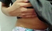 leaked 18+ latina gropes her huge natural tits horny