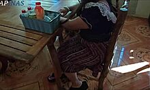 chapina selling juices ends up fucked by moreno latino big cock