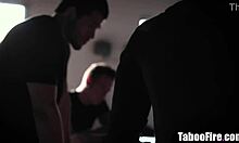 masked men take turns on blonde teen's every hole