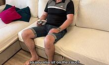 stepmom stuck couch stepson fucks her deep creampie big ass milf 😩💦