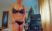 hey guys, watch this busty black lingerie blonde tease her big tits on webcam
