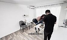 Juan Bustos spies Christy Evans and Danny Mast fucking backstage with big tits bouncing in office cowgirl?