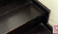 caught shoving pink vibrator in shaved pussy then real cock finishes her