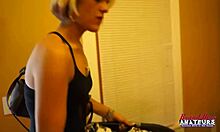 blonde neighbor raelyn deepthroats then bends for pounding before laundry