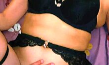 friend waits in lingerie for rough doggystyle creampie pounding