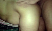 Fucking my brunette neighbor's tight ass till gaping creampie