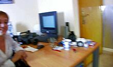 Blonde teen secretary fucked hard in heels and lingerie gaping wide?