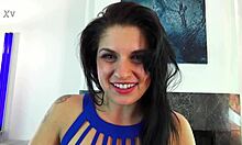 grace the petite russian babe teases with natural tits in casting interview