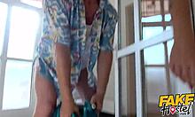 Holy fuck, freckled blonde teen's big tits and ass rimmed then railed rough!