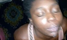 chocolatebarbie makes me explode on her face after stroking my dick thru polo shorts