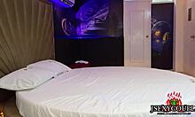 room service guy shows me bdsm toys... now im cuffed taking his cum down my throat 😈