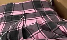 Virgin teen in miniskirt begs master for her first anal stretch?