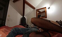 french black satin beauty in fishnets heels begs for deep doggy creampie talk?