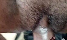 extreme close-up macro of bbc stretching tight wet pussy to dripping creampie orgasm
