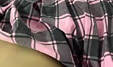 Virgin teen in miniskirt begs master for her first anal stretch?