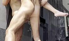 real couple shares steamy shower intimacy with deep passion