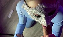 Strained yoga butt stretches wide with toys after intense session