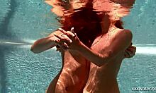 Serbian and Russian Lesbians Scissor Underwater in Steamy Shower Showdown