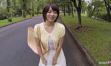 PETITE JAPANESE TEEN SUCKS STRANGER COCK IN CAR UNCENSORED!?