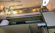 That 18yo hot bitch struts no bra no panties at the summer festival teasing everyone with her shaved pussy and natural tits