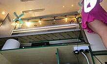 That 18yo hot bitch struts no bra no panties at the summer festival teasing everyone with her shaved pussy and natural tits