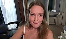 Filming my morning cock suck n cum swallow routine girls