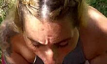 Morning Breakfast: Blonde Swallows Big Black Cock Cum