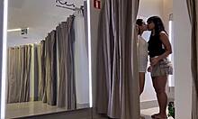 damn these latina teens kissing hot in store dressing room