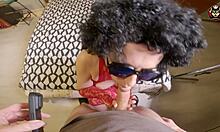 Hairy pussy seduced him dripping wet until cum covers lips