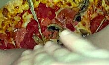 saudi arab teen masturbates with pizza chocolate fruits in la asmr kink😍🍕🍫