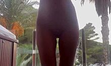 monika fox fingers shaved pussy and squirts hard 💦😍