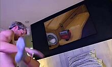 Male male female threesome: cute latina's tight pussy takes double cumshot?