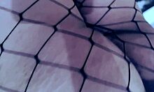 Horny latina tranny stepsis strips pantyhose and strokes tiny cock for you