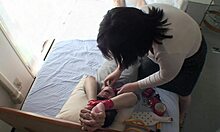 did this japanese cutie tie him up just to ride hard cowgirl??