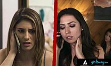 Veronica Rodriguez and Melissa Moore tease each other to squirting bliss in steamy lesbian encounter