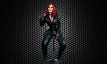 Granny Carmen gets gloved metal hardcore bent over doggystyle pounding