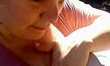 Huge Tits Girlfriend Rubs Boobs Flashing In Public