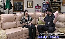 dr tampa probes mara luv shaved pussy vibrator pierced nipples backstage