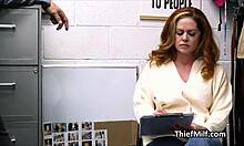 Housewife In Red Lingerie Rides Big Cock At Office Desk